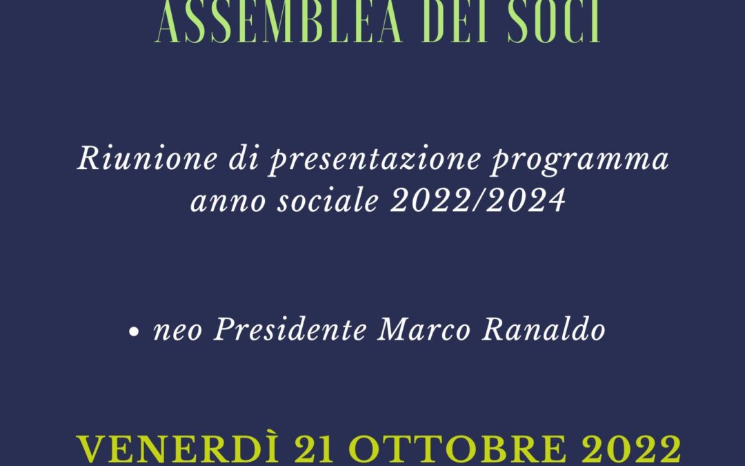 Assemblea dei soci ottobre 2022